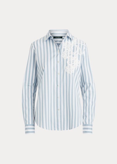 Women's Ralph Lauren Striped Cotton Shirts | 654031PFZ